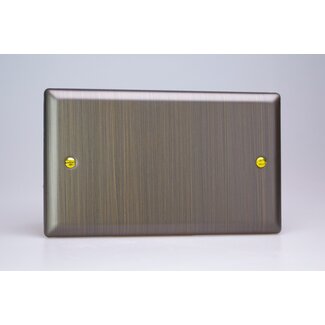 Varilight Urban Double Blank Plate  Antique Brass