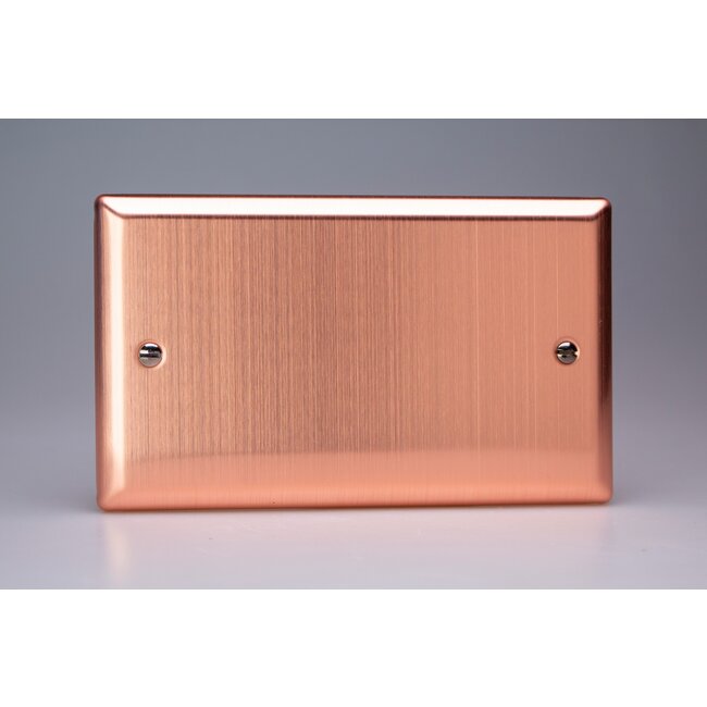 Varilight Urban Double Blank Plate  Brushed Copper