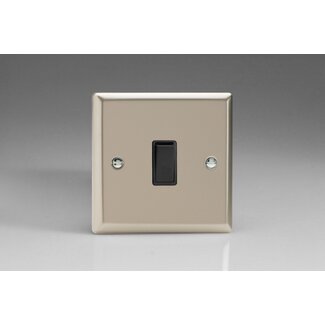 Varilight Classic 1-Gang 10A Intermediate Rocker Switch Black Satin Black Rocker