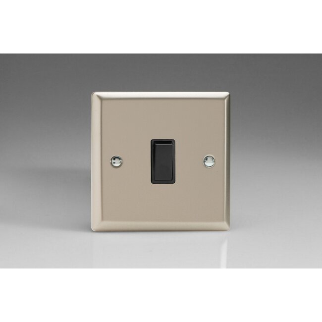 Varilight Classic 1-Gang 10A Intermediate Rocker Switch Black Satin Black Rocker