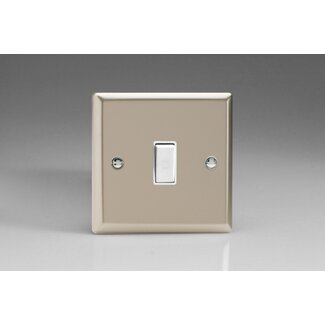 Varilight Classic 1-Gang 10A Intermediate Rocker Switch White Satin White Rocker