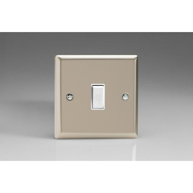 Varilight Classic 1-Gang 10A Intermediate Rocker Switch White Satin White Rocker