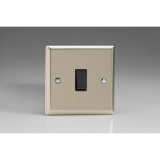 Varilight Classic 1-Gang 10A Retractive Switch Black Satin Black Rocker