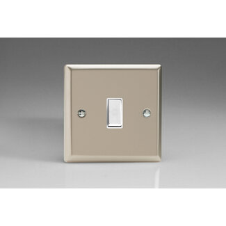 Varilight Classic 1-Gang 10A Retractive Switch White Satin White Rocker