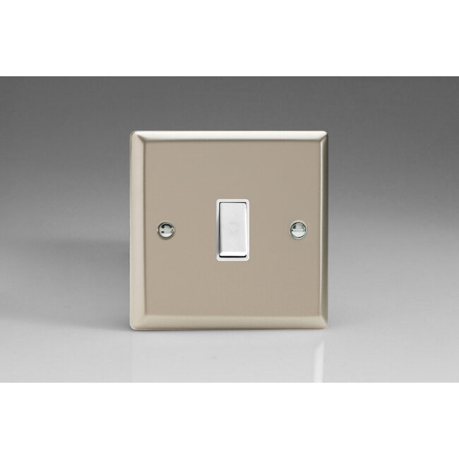 Varilight Classic 1-Gang 10A Retractive Switch White Satin White Rocker