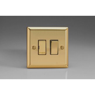 Varilight Classic 13A Switched Fused Spur with Metal Inserts Decorative Victorian Brass Brass Inserts