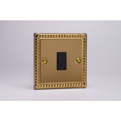 Varilight Classic 13A Unswitched Fused Spur Black Georgian Brass Black Inserts Varilight Classic 13A Unswitched Fused Spur Black Georgian Brass Black Inserts
