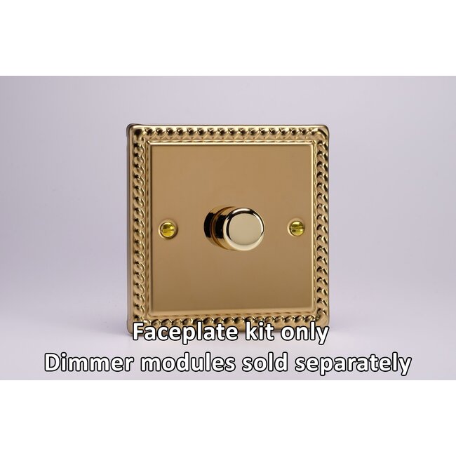 Varilight Classic 1-Gang Matrix Kit For Rotary Dimmers Matrix Georgian Brass Brass Knob