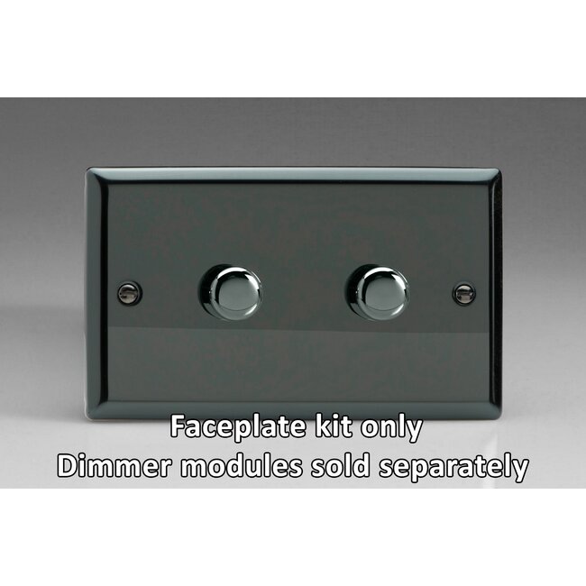 Varilight Classic 2-Gang Matrix Kit For Rotary Dimmers (Twin Plate)  Matrix Iridium Iridium Knob