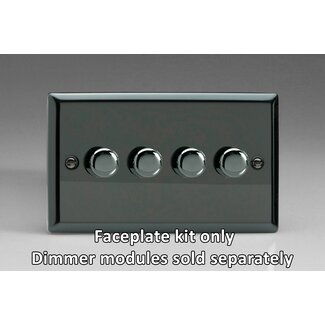Varilight Classic 4-Gang Matrix Kit For Rotary Dimmers (Twin Plate)  Matrix Iridium Iridium Knob