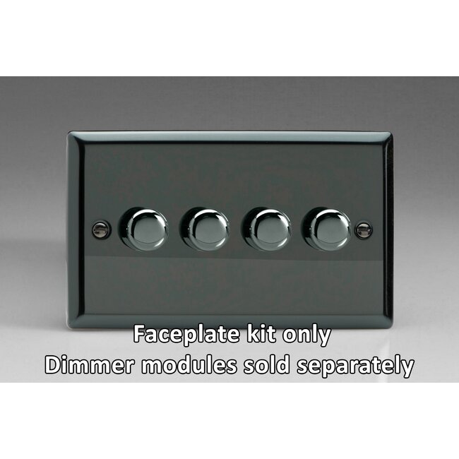 Varilight Classic 4-Gang Matrix Kit For Rotary Dimmers (Twin Plate)  Matrix Iridium Iridium Knob
