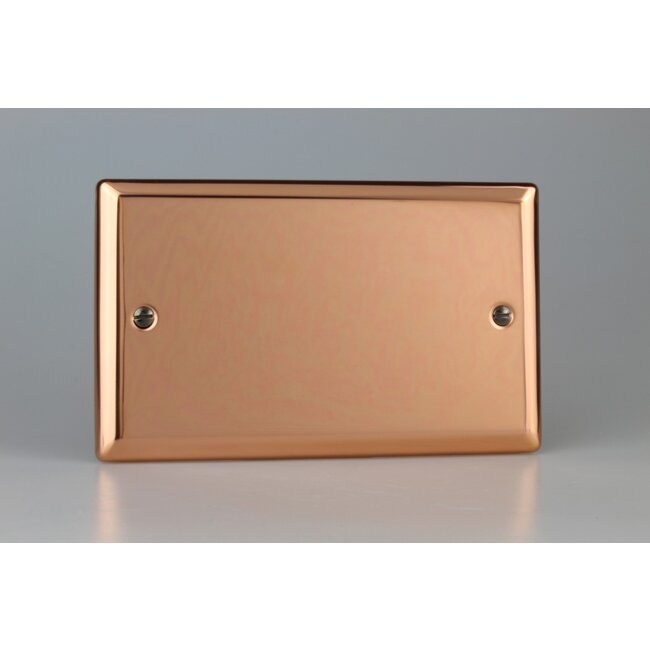 Varilight Urban Double Blank Plate  Polished Copper