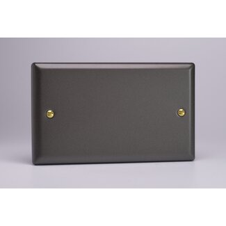 Varilight Vogue Double Blank Plate  Slate