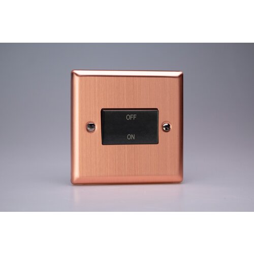 Varilight Urban 10A Fan Isolating Switch (3 Pole) Black Brushed Copper Black Insert Varilight Urban 10A Fan Isolating Switch (3 Pole) Black Brushed Copper Black Insert
