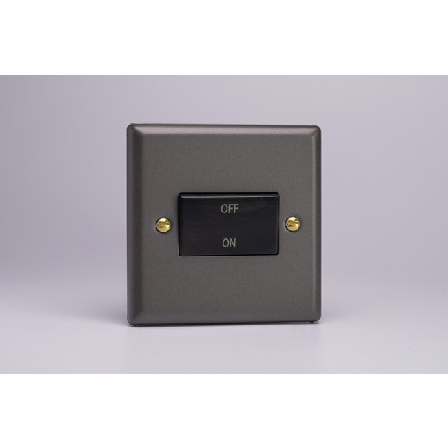 Varilight Vogue 10A Fan Isolating Switch (3 Pole) Black Slate Black