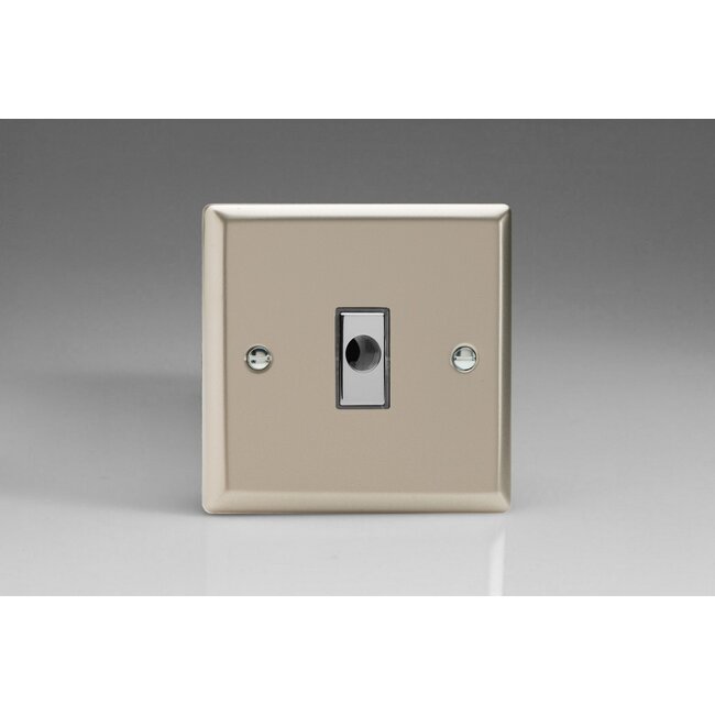 Varilight Classic 16A Flex Outlet Plate Decorative Satin Chrome Insert