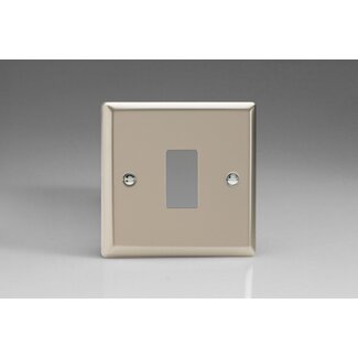 Varilight Classic 1-Gang PowerGrid Plate including Yoke (Single Plate)  Satin