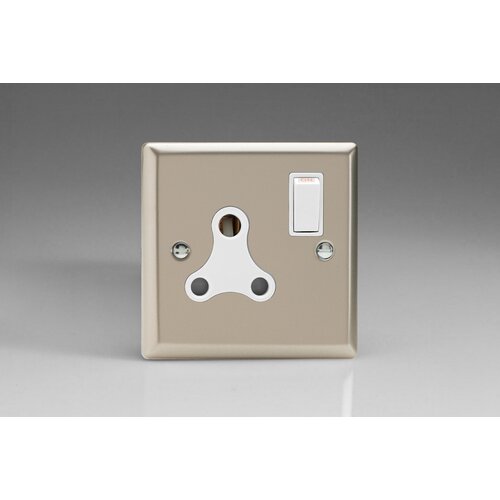 Varilight Classic 1-Gang 15A Round Pin Socket White Satin White Insert Varilight Classic 1-Gang 15A Round Pin Socket White Satin White Insert
