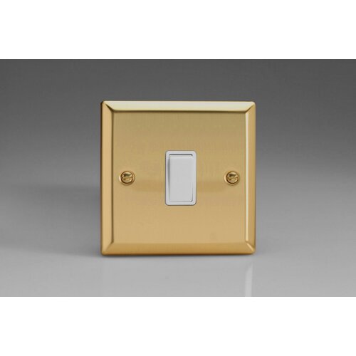 Varilight Classic 1-Gang 10A Intermediate Rocker Switch White Victorian Brass White Rocker Varilight Classic 1-Gang 10A Intermediate Rocker Switch White Victorian Brass White Rocker