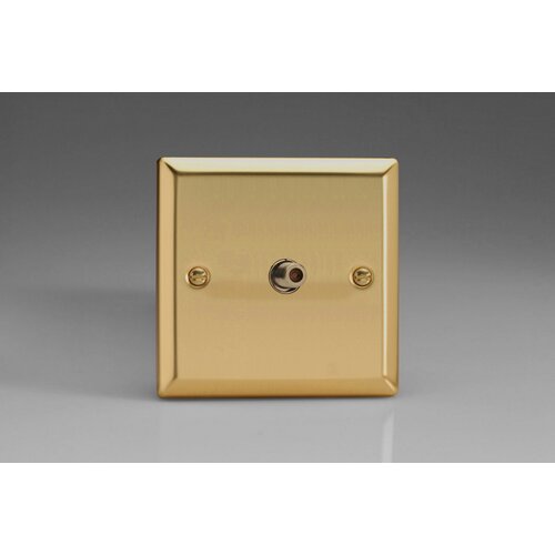 Varilight Classic 1-Gang TV Socket, F-Type Satellite Victorian Brass Plain Insert Varilight Classic 1-Gang TV Socket, F-Type Satellite Victorian Brass Plain Insert