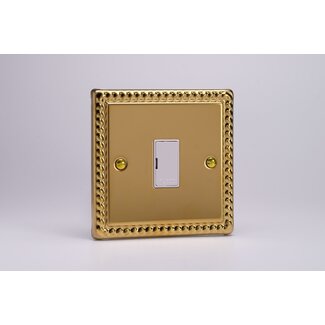 Varilight Classic 13A Unswitched Fused Spur White Georgian Brass White Inserts