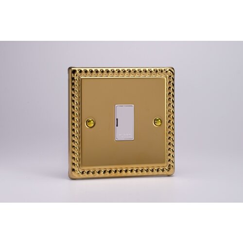Varilight Classic 13A Unswitched Fused Spur White Georgian Brass White Inserts Varilight Classic 13A Unswitched Fused Spur White Georgian Brass White Inserts