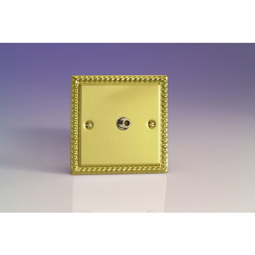 Varilight Classic 1-Gang TV Socket, F-Type Satellite Georgian Brass Plain Insert Varilight Classic 1-Gang TV Socket, F-Type Satellite Georgian Brass Plain Insert