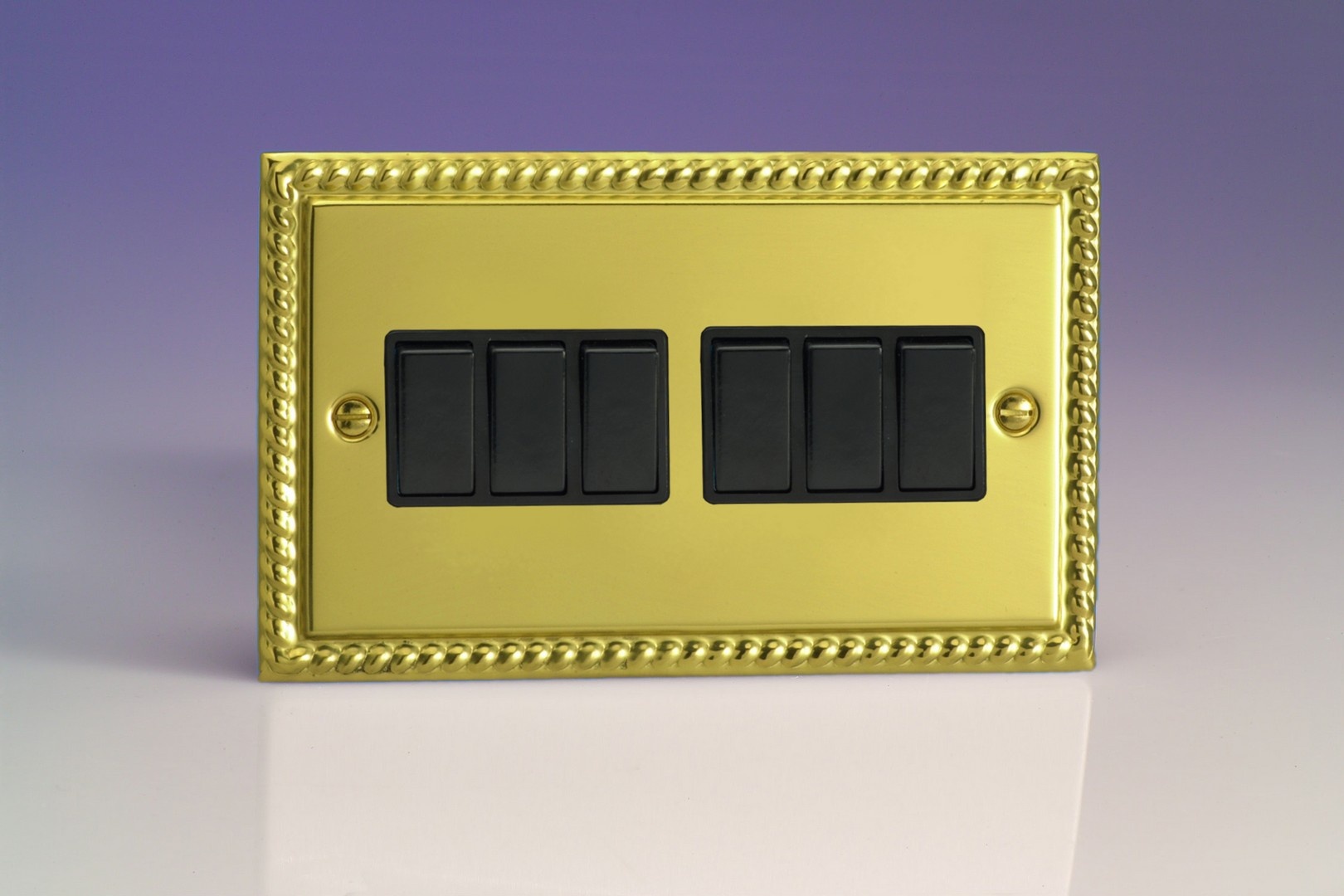 Varilight Classic 6-Gang 10A 1- or 2-Way Rocker Switch (Twin Plate ...