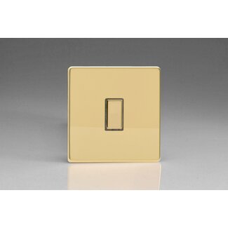 Varilight Screwless 1-Gang Tactile Touch Control Dimming Supplementary Controller for use with Multi-Point (formerly Eclique2) Master on 2-Way Circuits V-Pro Multi-Point (formerly Eclique2) Polished Brass Brass Button