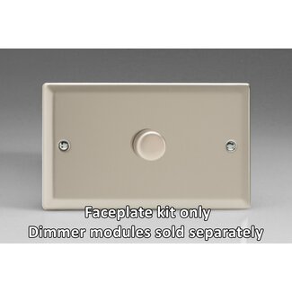 Varilight Classic 1-Gang Matrix Kit For Rotary Dimmers (Twin Plate)  Matrix Satin Satin Chrome Knob