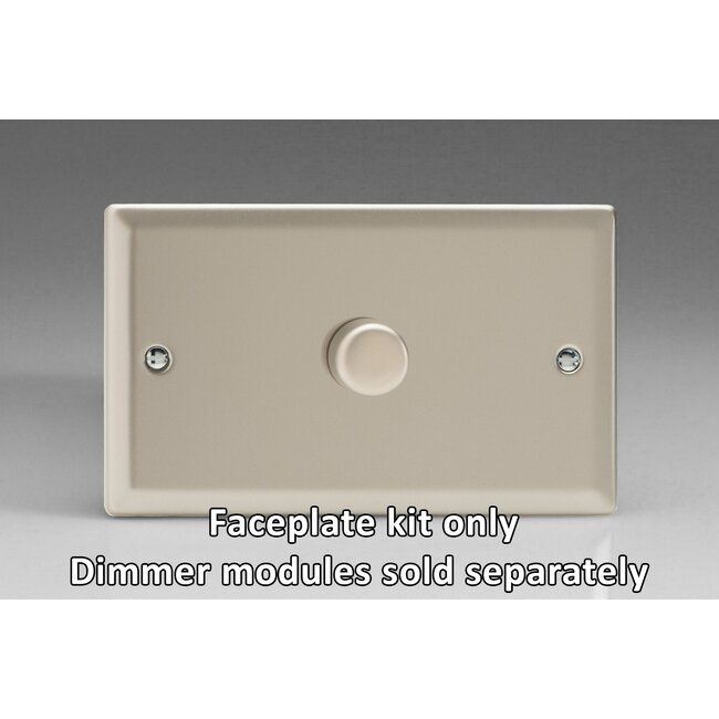 Varilight Classic 1-Gang Matrix Kit For Rotary Dimmers (Twin Plate)  Matrix Satin Satin Chrome Knob