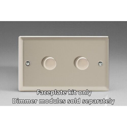 Varilight Classic 2-Gang Matrix Kit For Rotary Dimmers (Twin Plate) Matrix Satin Satin Chrome Knob Varilight Classic 2-Gang Matrix Kit For Rotary Dimmers (Twin Plate) Matrix Satin Satin Chrome Knob