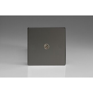 Varilight Screwless 1-Gang TV Socket, Co-Axial  Iridium Plain Insert