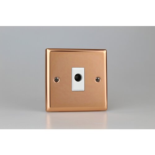 Varilight Urban 16A Flex Outlet Plate White Polished Copper White Insert Varilight Urban 16A Flex Outlet Plate White Polished Copper White Insert