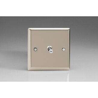 Varilight Classic 1-Gang 10A 1- or 2-Way Toggle Switch Decorative Satin Chrome Toggle