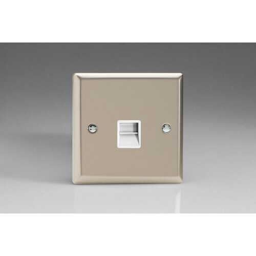 Varilight Classic 1-Gang Telephone Secondary (Extension) Socket White Satin White Insert Varilight Classic 1-Gang Telephone Secondary (Extension) Socket White Satin White Insert