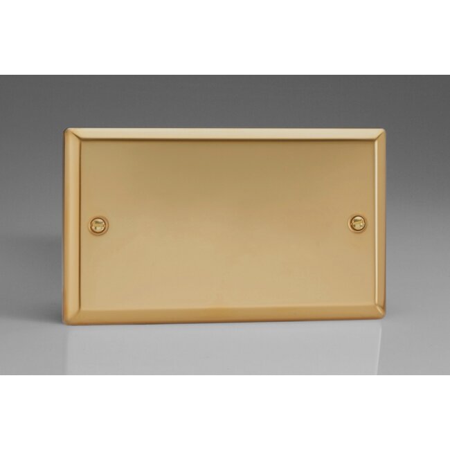 Varilight Classic Double Blank Plate  Victorian Brass