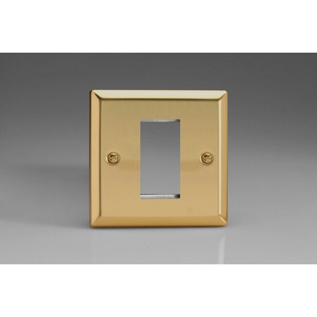 Varilight Classic DataGrid Plate (1 Grid Space)  Victorian Brass