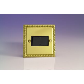 Varilight Classic 10A Fan Isolating Switch (3 Pole) Black Georgian Brass Black Insert