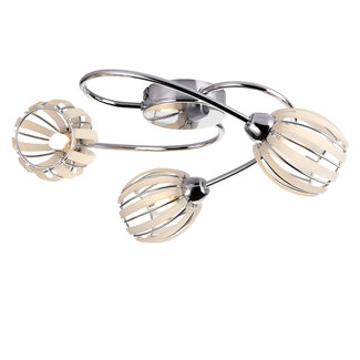 Rosa 3 Light Semi Flush Chrome White