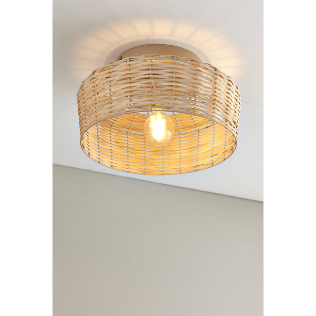 Ohio 1 Light Flush Ceiling Fitting Natural