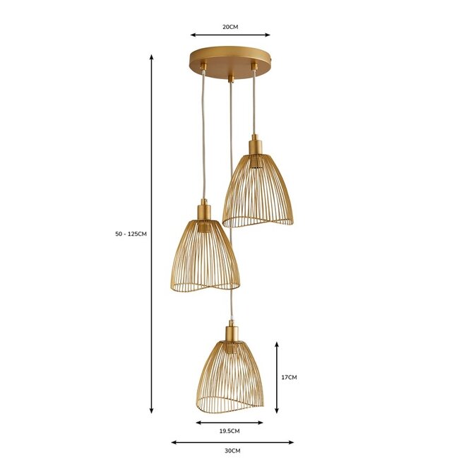 Jacaranda 3lt pendant Gold