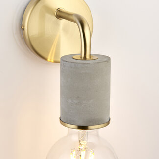 Jasmine Wall Light Grey/Satin Brass