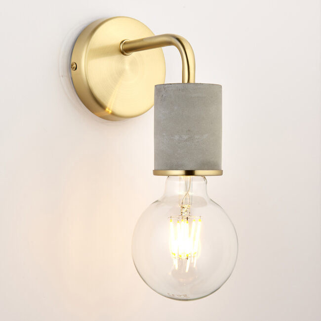 Jasmine Wall Light Grey/Satin Brass