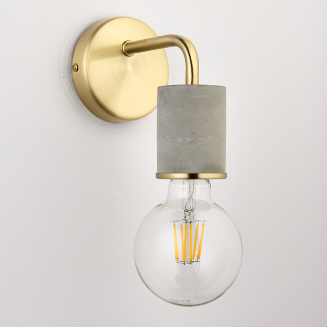 Jasmine Wall Light Grey/Satin Brass