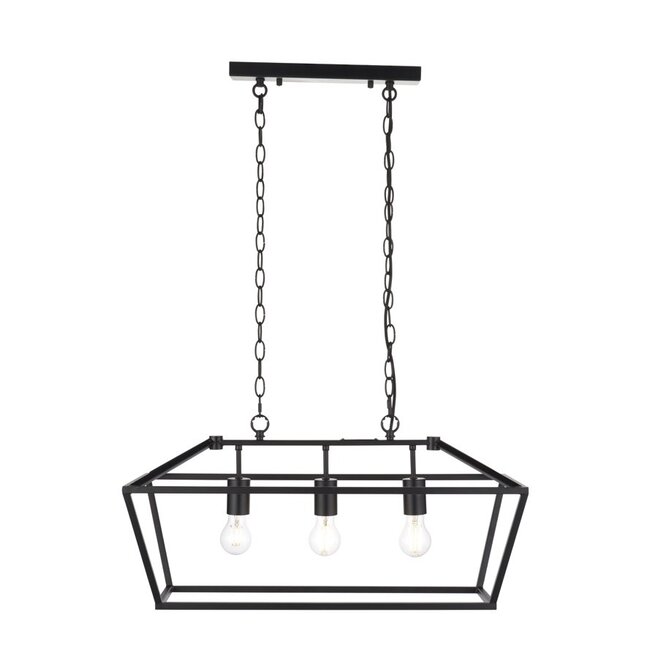 Devonshire Three Light Diner Bar Black