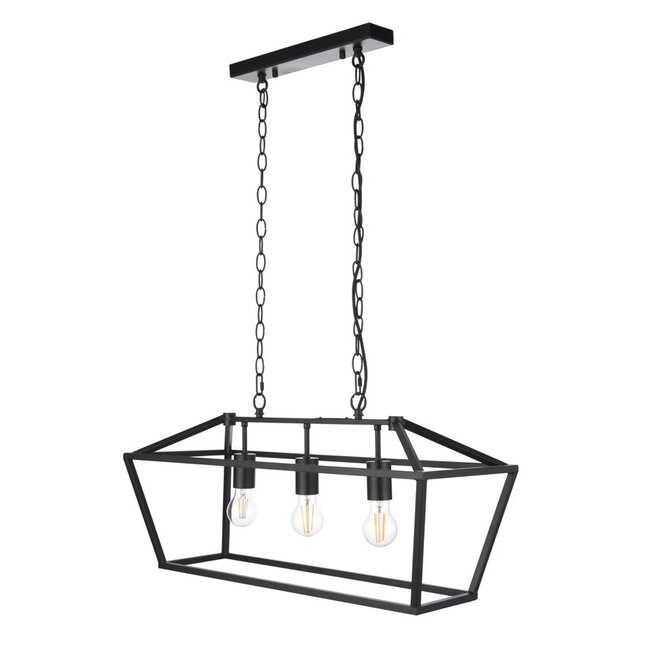 Devonshire Three Light Diner Bar Black