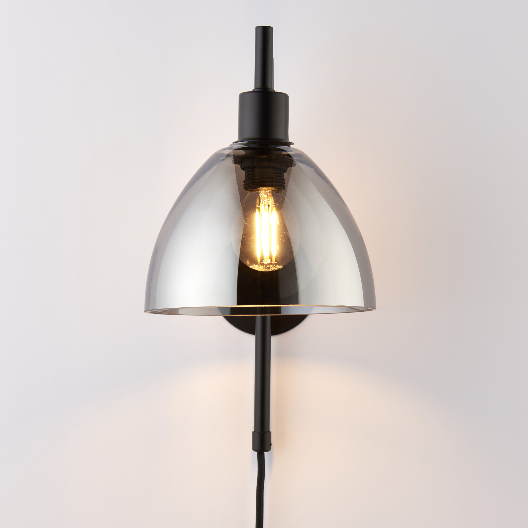 Beacon Wall Light Matt Black Smoke The Factory Shop Poole Lighting