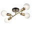 Flux 4lt Semi Flush Black and Soft Gold