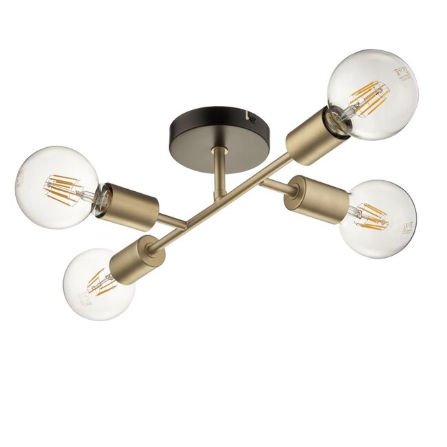 Flux 4lt Semi Flush Black and Soft Gold